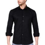 black cotton shirt men