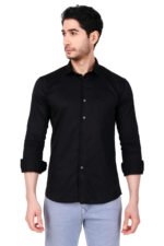 black cotton shirt men