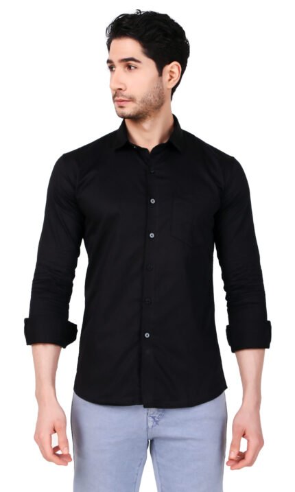 black cotton shirt men