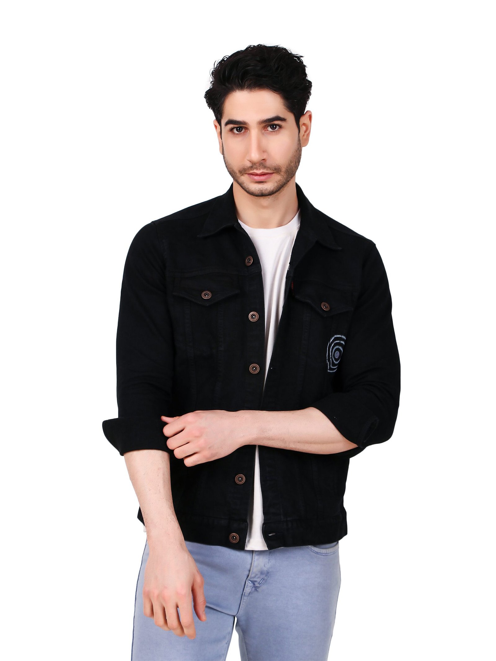 Mens Black Denim Jacket