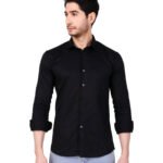 Dor Men's Solid Shirt-Black