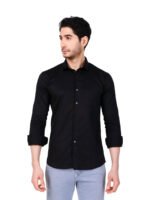 black cotton shirt men