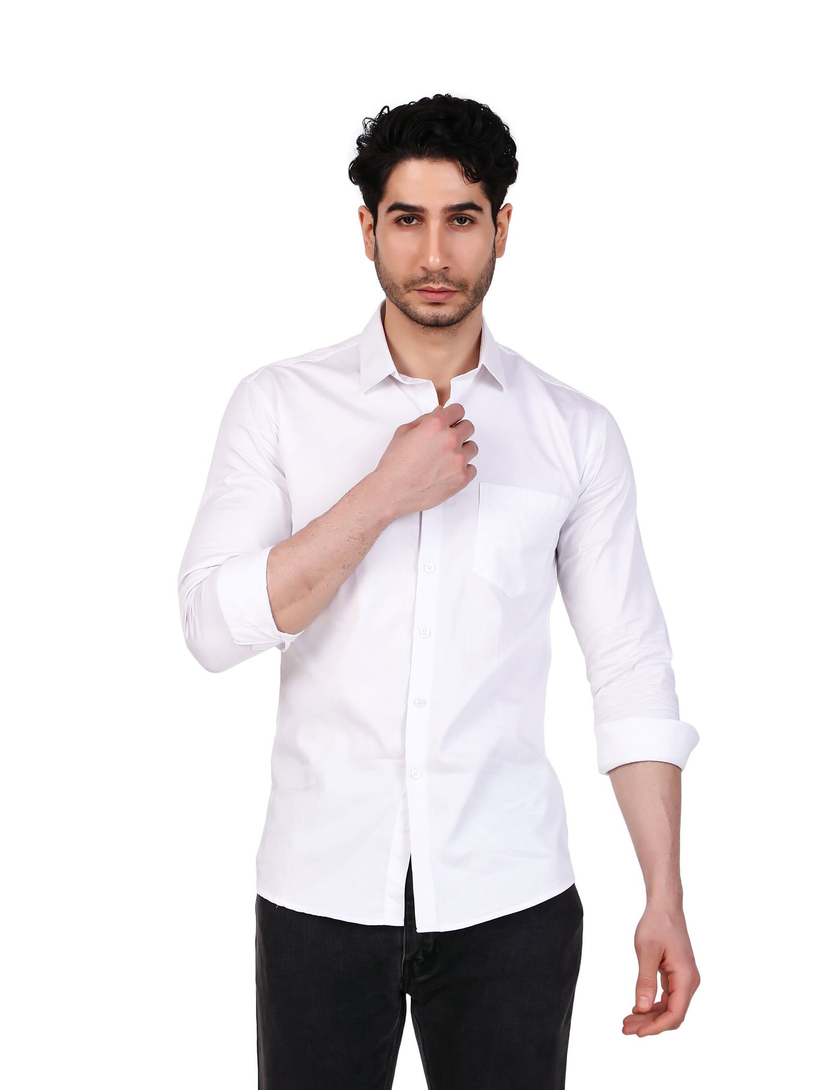 Mens White Cotton Shirt