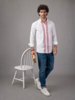 Dor Casual hand painted shirt-Vertical stripe - Image 2