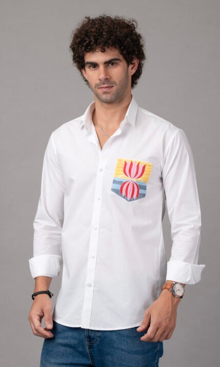 hand painted lotus shirt