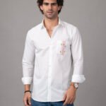 Dor Casual hand embroidered shirt-line and leaf