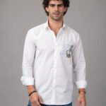 Dor Casual Hand Painted Shirt -Peacock Motif