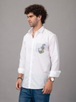 Dor Casual Hand Painted Shirt -Peacock Motif - Image 2