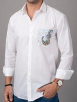 Dor Casual Hand Painted Shirt -Peacock Motif - Image 5