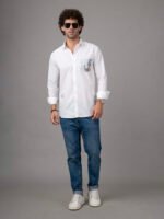 Dor Casual Hand Painted Shirt -Peacock Motif - Image 4