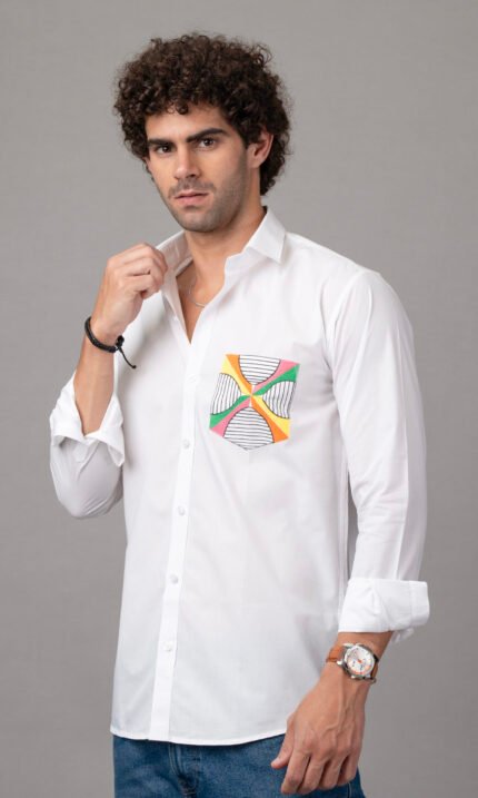 Hand Painted Shirt Concentric Line Art