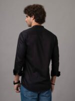 Dor Hand Embroidered Shirt – Buddha Line Art for Men