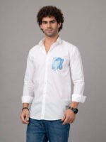 Dor Casual Shirt, Hand-Painted Shirt, Buddha Shirt, Artistic Menswear, Dortrends Fashion