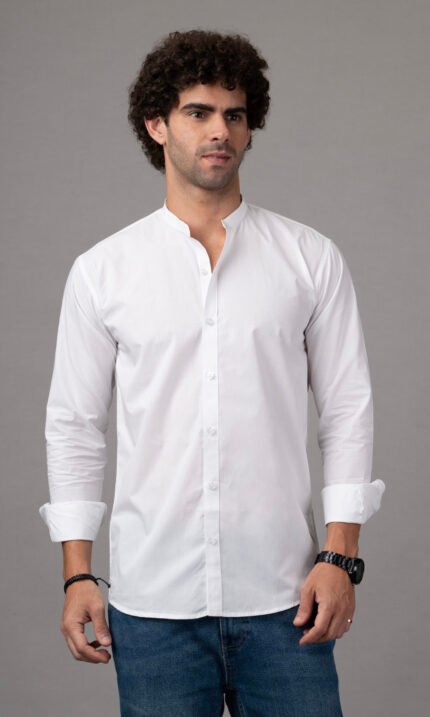 dor casual men’s solid shirt, pure cotton shirt men, mandarin collar shirt, casual men’s cotton shirt, dortrends men’s shirt