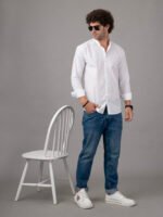 Dor , Dor dortrends Men’s Cotton Shirt, Solid Cotton Shirt, Mandarin Collar Shirt, Pure Cotton Men’s Shirt