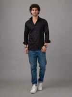 Dor Casual Cotton Shirt-Pure Cotton Slim Fit Shirt with Wooden Button - Image 4