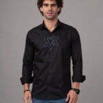 Dor Casual hand embroidered shirt-sacred geometry triangular design