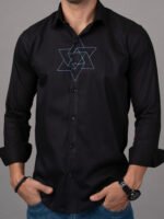 Dor Casual hand embroidered shirt-sacred geometry triangular design - Image 5