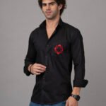 Dor Casual hand embroidered shirt-geometric design