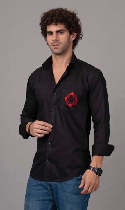 casual hand embroidered shirt