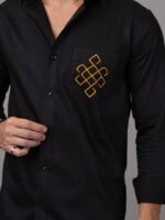 Buddhist Mandala Shirt, Embroidered Shirt, Handcrafted Shirt, Dor Casual Hand Embroidered Shirt