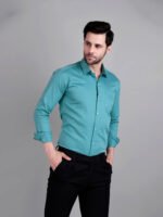 blue formal shirt