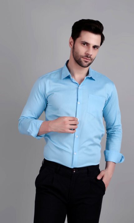 Sky Blue Semi Formal Shirt