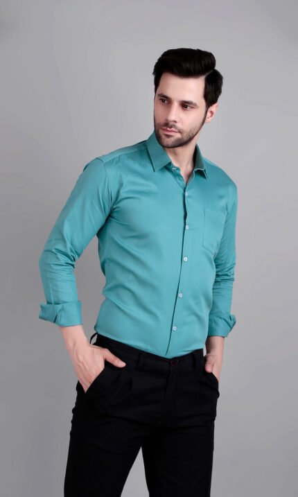 blue formal shirt