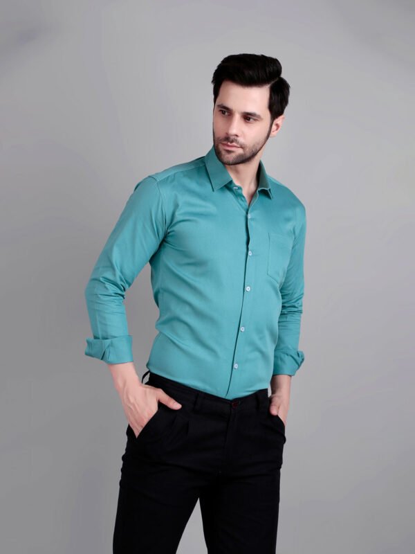blue formal shirt