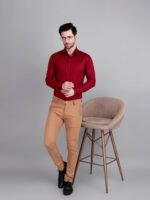solid maroon formal shirt
