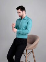 blue formal shirt