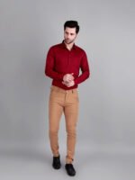 solid maroon formal shirt