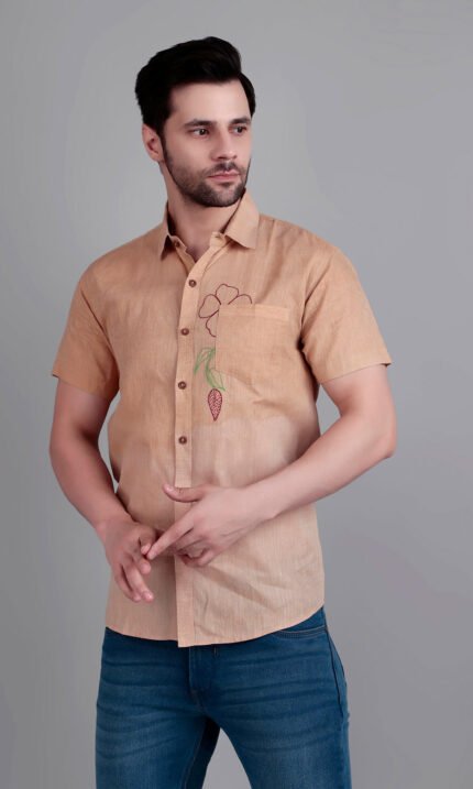 Embroidered Half Shirt