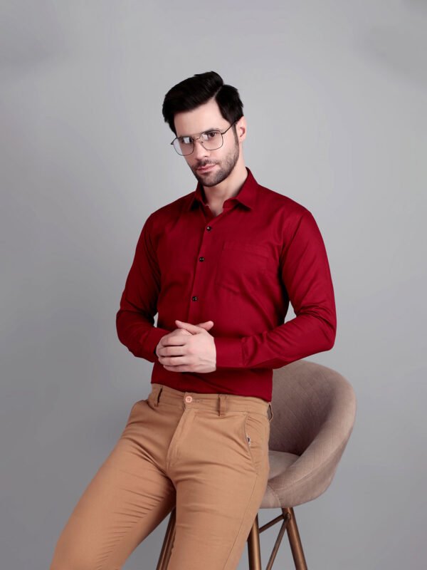 solid maroon formal shirt