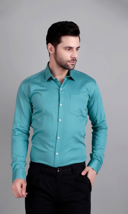 blue formal shirt