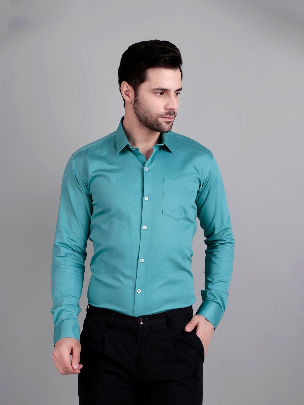 7 blue formal shirt