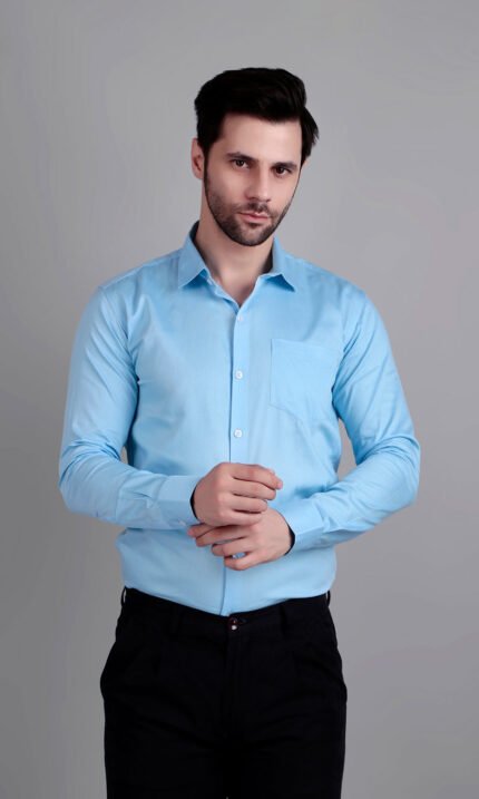 Sky Blue Semi Formal Shirt