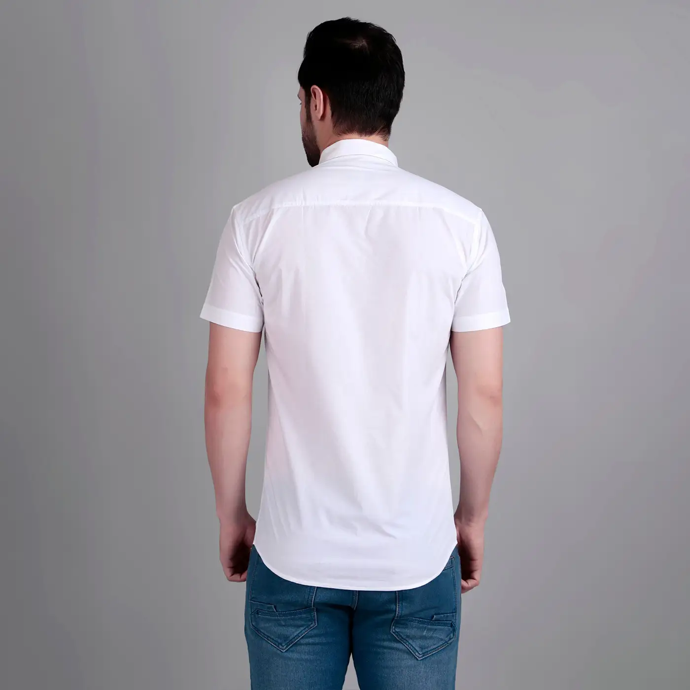white casual half shirt
