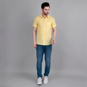 Yellow Casual Half Shirt