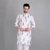White Handloom Ikkat Kurta