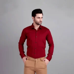 solid maroon formal shirt