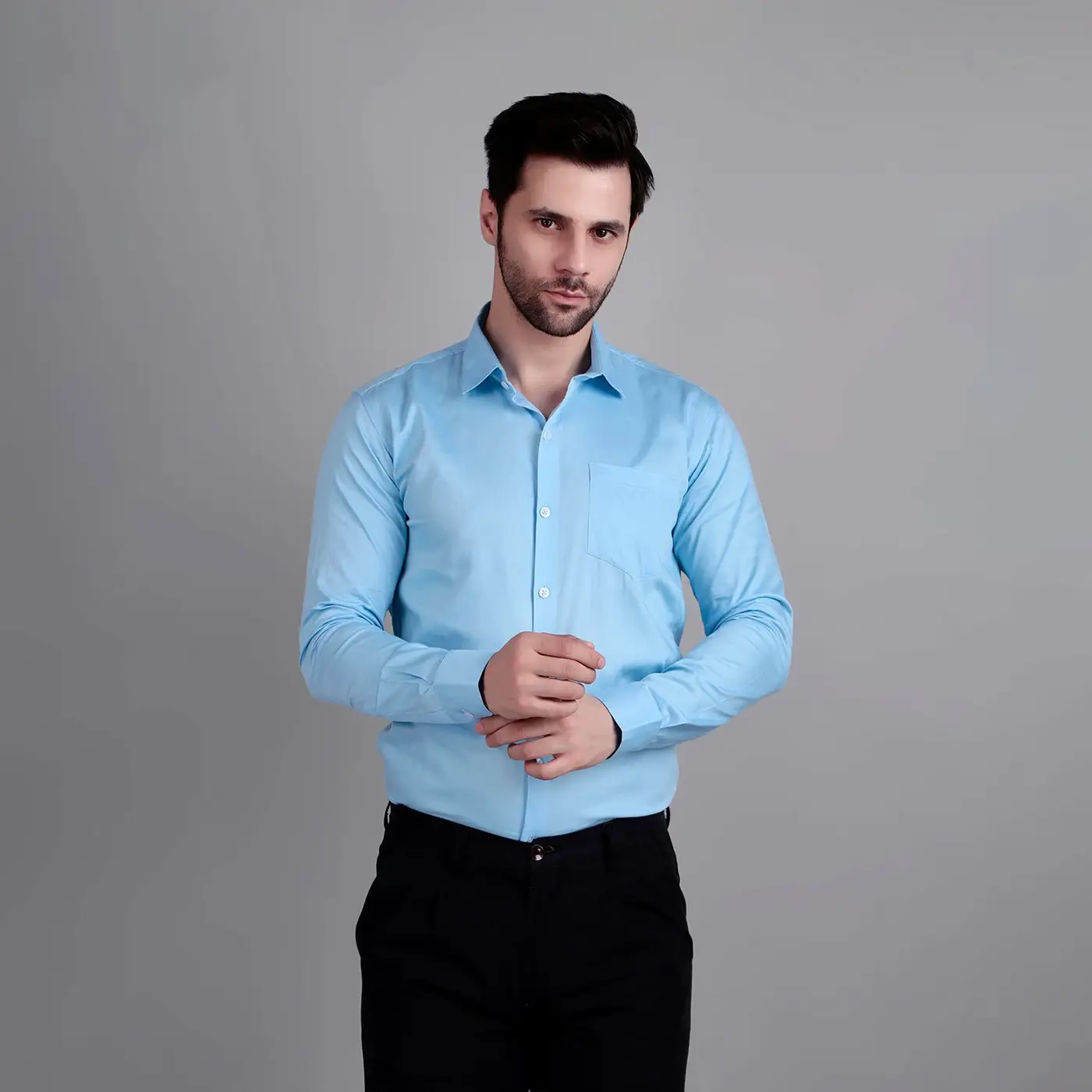 Sky Blue Semi Formal Shirt