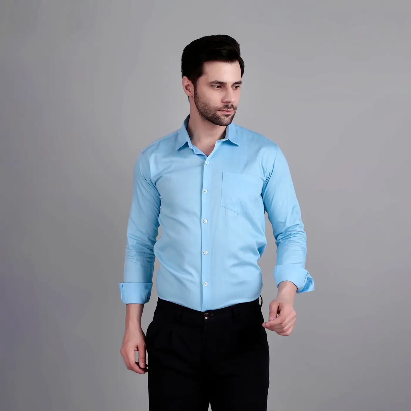 Sky Blue Semi Formal Shirt