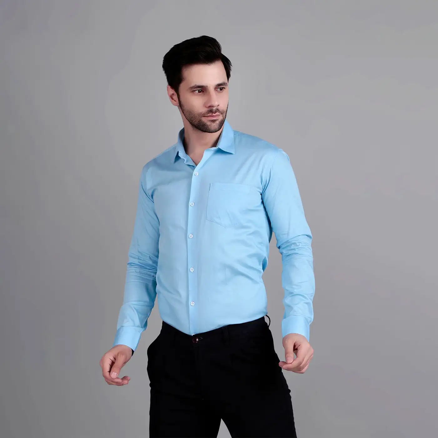 Sky Blue Semi Formal Shirt