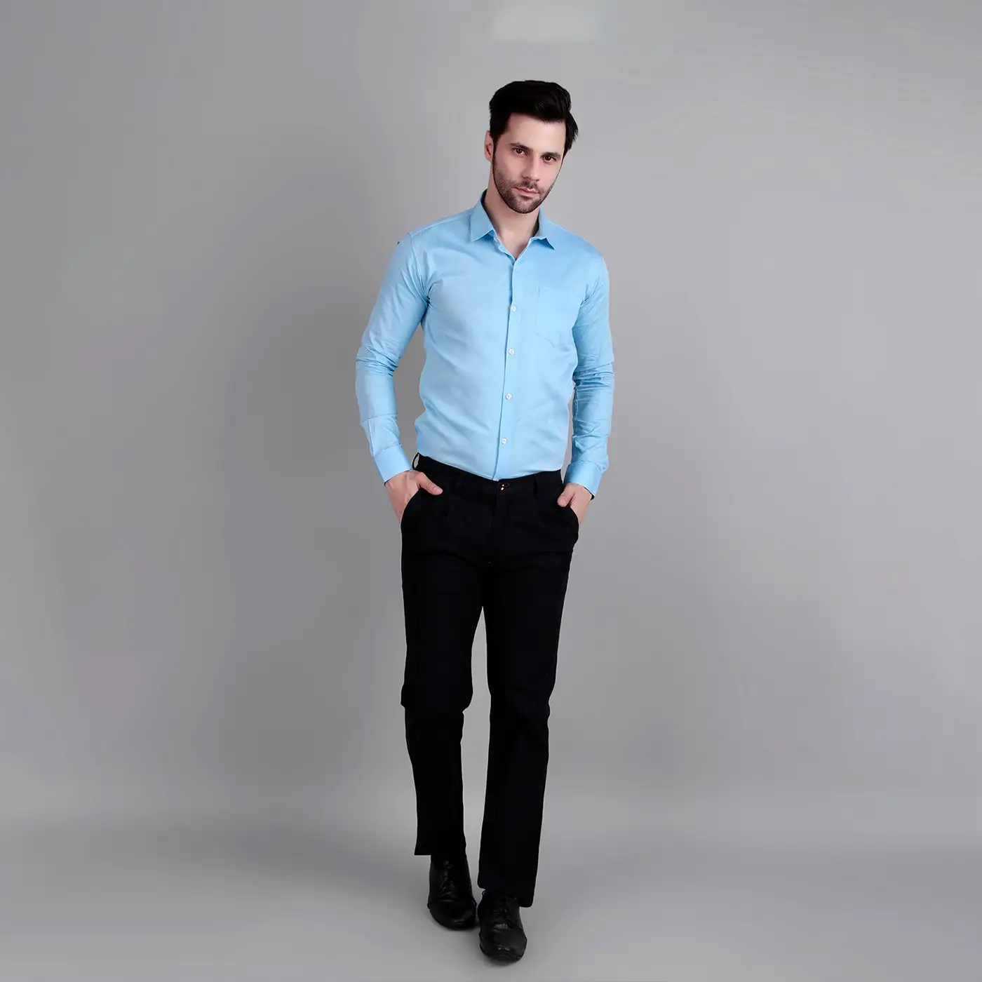 Sky Blue Semi Formal Shirt