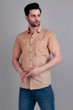 Dor Casual Shirt, Embroidered Half Shirt, Men's Casual Wear, Dortrends Shirt, Cotton Shirt