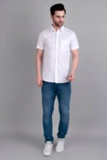 Dor Casual Half Shirt- White - Image 3