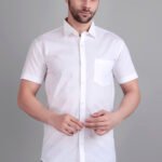 white casual half shirt