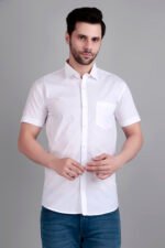 white casual half shirt
