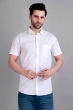 white casual half shirt